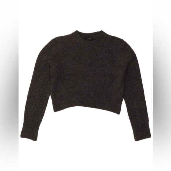 AllSaints Cropped Gray Wool Knit Sweater | Size Medium - Picture 5 of 8